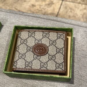 Beige and Brown Men's Card Holder